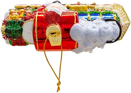 Kurt Adler 6-inčni trbušni staklo Santa sa okra za vlak