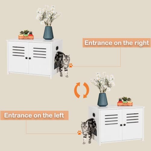 Dinzi LVJ kućica za otpatke, kućica za smeće za mačke sa rešetkastim vratima, ulaz može biti lijevo ili desno,
