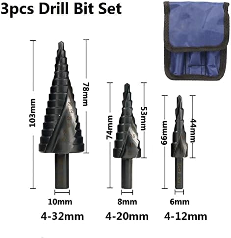 XMEIFEITS Step Drill HSS Step burgija 4-12 / 20 - 32mm Nirtird premazani drveni metalni alat