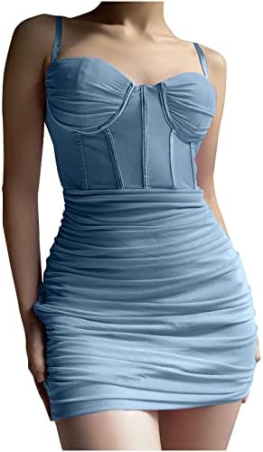 Pimoxv haljine za klupke za žene Ljetna haljina Slim Fit bez rukava s slatkom srčanom ribom kosti haljina seksi