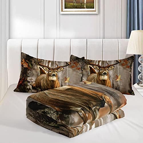 HOSIMA jelena lova Camo Commorter, lovac posteljina set Themed Commforter Queen Veličina za dekor za spavaće