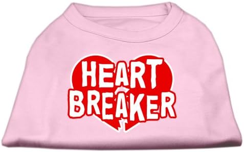 Mirage Pet Products 10-inch Heart Breaker Screen Print Shirt za kućne ljubimce, mala, svijetlo roze