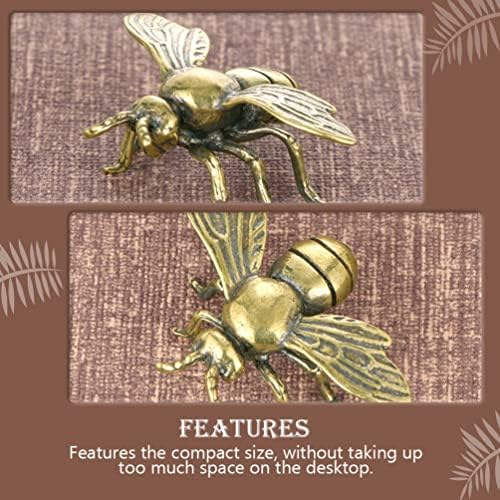 DEWACC Brass Retro figurica Mali zlatni ukras ukras zanata Mini Vintage Skulptura Insekt Model Kućne konkure
