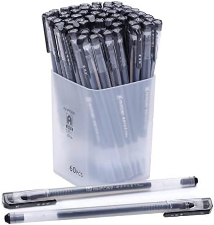 Ludato 60 crna gel olovke sa držačem olovke, finom tačkom, pisanje olovkama za školu i uredski materijal