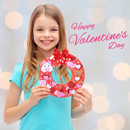 12 seta Valentines Dan 3D srčani vijenac za obloge od srčanih medvjeda oblici Wiggle Eyes