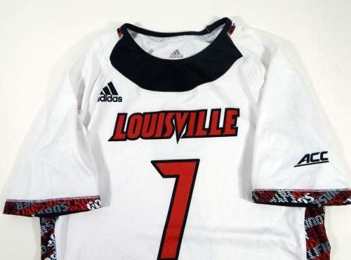 Womens Uni iz Louisville Cardinals 7 Igra Polovni bijeli dres Lacrosse L 585 - Korištena igra College
