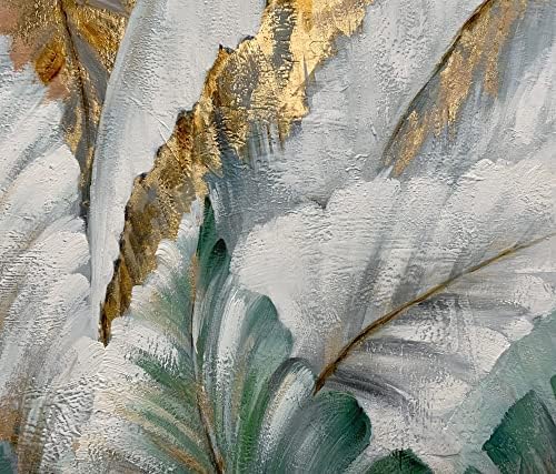 Boieesen Art, 24x48inch ručno oslikana apstraktna slika ulja od listova banane na platnu akrilna