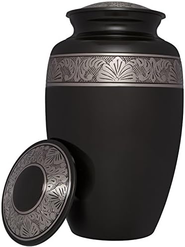 Crna pogrebna kremacija urn - kremiranje urne za ljudski pepeo - ruka izrađena od mesingana za groblje za