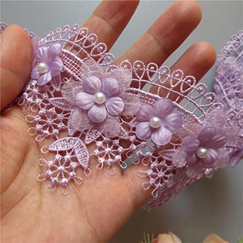 YFQHDD Cvijeće biserna čipkasti vrpci obrubljeni pleteni pletenje vjenčani haljina ručno rađena patchwork