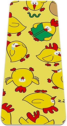 Siebzeh Funny Chicken Pattern Premium Thick Yoga Mat Eco Friendly Rubber Health & amp; fitnes