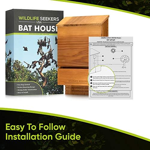 Tragač divljih životinja USA - Premium Cedar Wood Bat House - izdržljiva kutija sa dvostrukim komorom za