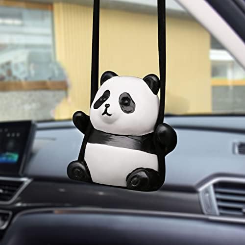 Swinging Panda Viseći ukras, viseći automobil za oblikovanje automobila za retrovizor stražnjeg pogleda,