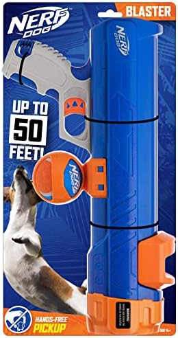 Nerf Pas Tenis Kugla Blaster igračka za pse plava / narančasta, 16-inčni kompaktni blaster sa 1 loptom