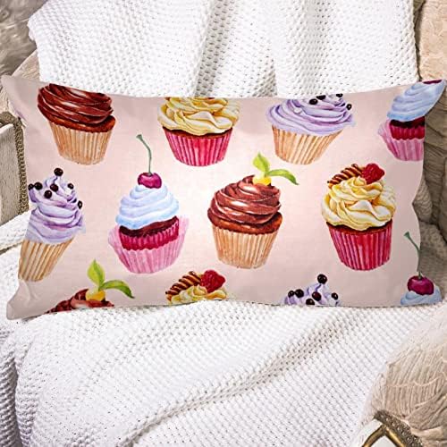 VBFOFBV baršun pravokutnik ukrasni poklopac jastuka za bacanje za krevet, lijep voćni kolač kawaii uzorak