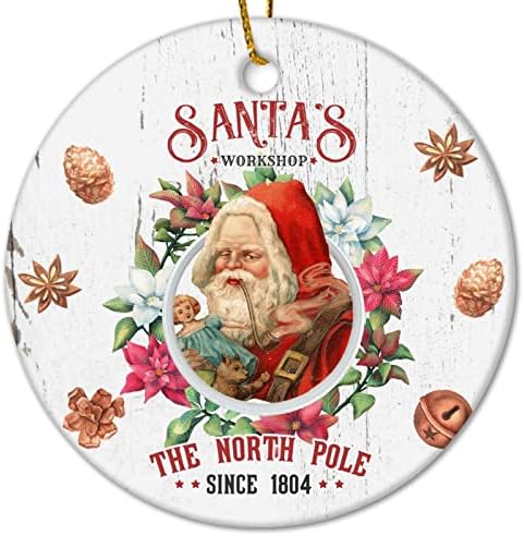 Santa radionica Sjeverni pol Božić keramički ukrasi Božić imela vijenac Matica zvono Božić Ornament zdravo