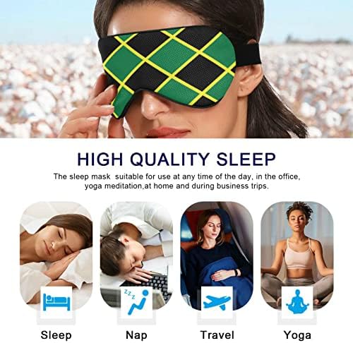 Unisex Sleep Maska za oči Jamaican-Flag-Stripe-Karipska noćna maska ​​za spavanje SOFTSKO SOBE