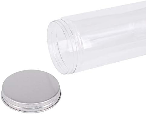 zmybcpack 8 Pack 20 oz Clear Straight Cylinders plastic storage tegle - široke otvaranje kade sa aluminijumskim