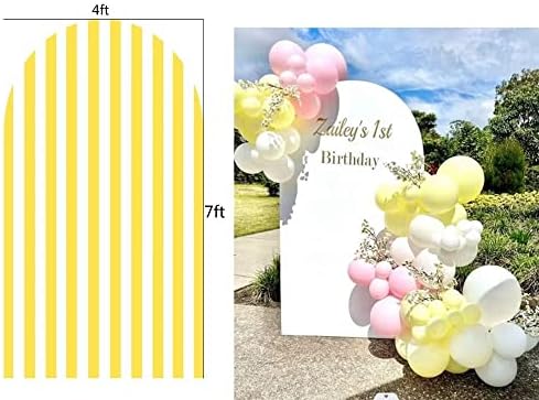 FiVan luk pokriva rastezljive žute pruge pozadina za rođendan Baby tuš party dekoracija 4x7ft krštenje pozadini