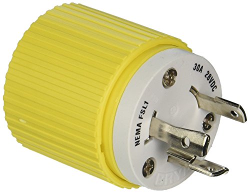 Hubbell Wiring Systems HBL328DCP Zaključavajući utikač, 30A, 28 VDC, žuti