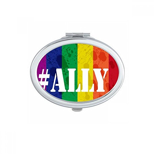 Ally LGBT Rainbow uzorak Ovalno ogledalo Prijenosne preklopke ručne šminke dvostruke bočne naočale