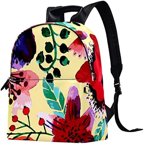 Tbouobt kožni putni ruksak lagani laptop ležerni ruksak za žene muškarci, akvarel tropski cvijet
