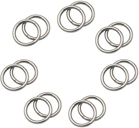 Jaki metalni kopče za prstenje, deblji srebrni zavareni 1 inčni Prsteni oblika za DIY šivanje,