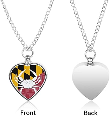 Maryland Zastava rakova Pet srce urna ogrlica Print spomen nakit Pet kremiranje privjesak za pepeo