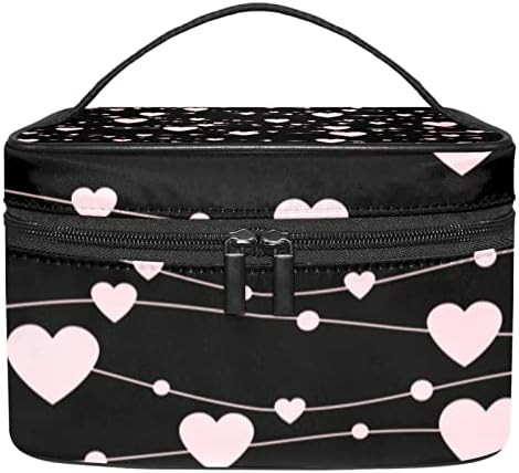 Yoyoamoy Travelna torba sa pretinkom, ružičastim srcima Linije uzorak velike kozmetičke kućište