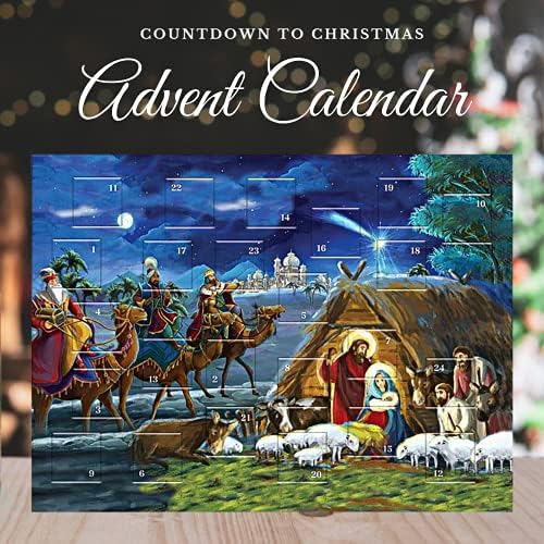 Odbrojavanje do Božića 2023. vjerski Adventski kalendar, tradicionalna jaslica u punoj boji, 24 jezička