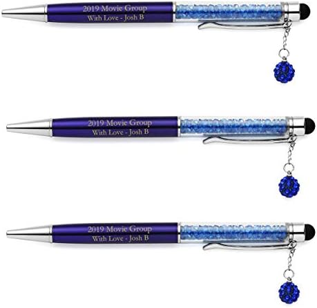 10 PACK Personalizovano Bling Bling Ballpoint olovka Stylus sa visećim kristalnim šarmom, hvala vam poklon
