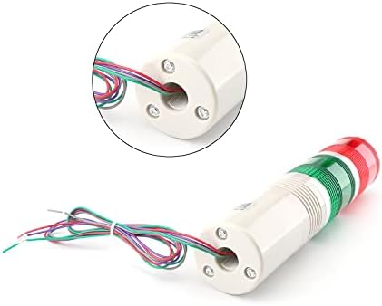 Othro 1pcs 24V 3W lampica upozorenja, lampica za industrijsku signal, lampica stupca LED alarm okrugla toranjska svjetlost, indikator Kontinuirano svjetlo, plastični elektronički dijelovi za radne stanice sa zvukom crvene zelene boje