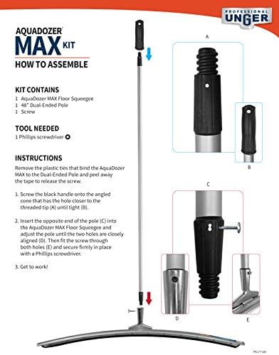 UNGER Professional Aquadozer Max komplet sa 36% 22 glatka površina zakrivljenog poda i 48% 22 Dual krajnji stup