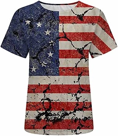 4. jula Dnevne majice za nezavisnost za žene kratki rukav vrhovi vintage američke košulje za ispis za prodaju