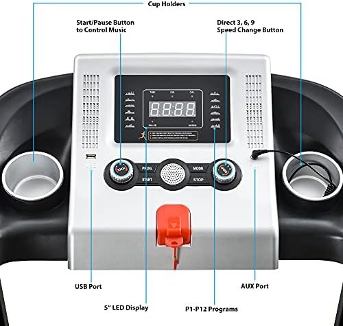 Treadmill sa sklopivim trakama za trčanje za pokretanje LCD i pulse monitora sa 12 automatskih programa i 3
