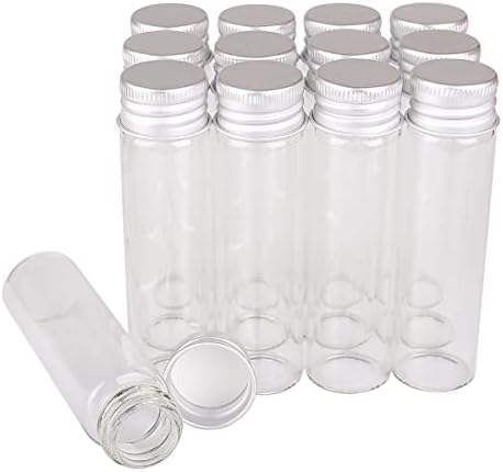 12 komada 20ml 22x80mm sitne prozirne staklene boce sa srebrnim aluminijskim vijčanim poklopcem Slatke bočice JAR za DIY obrtnike vjenčanja