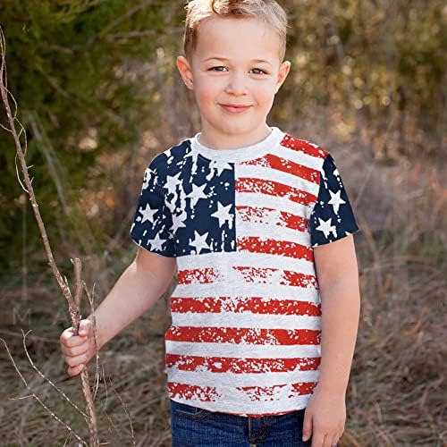 Mrocioa USA Američka zastava 4. srpnja košulja za dječake Dječje zvijezde Stripes Patriotska majica