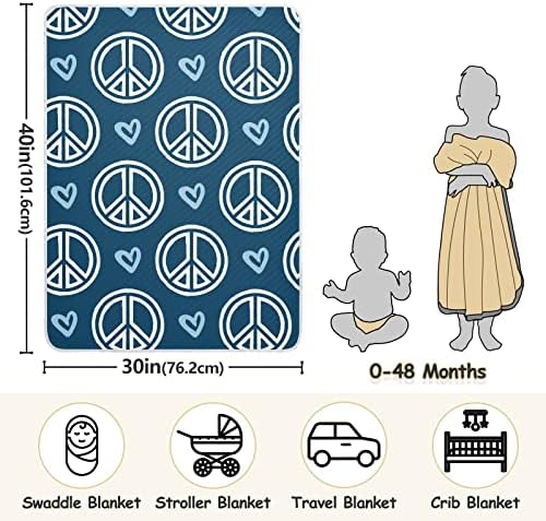 Swaddle pokrivač mirov potpisuje srce pamučno pokrivač za dojenčad, primanje pokrivača, lagana mekana