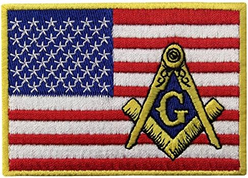 Američka zastava Masonska patch izvezena SAD-a Square Compass Applique Gvožđe na šini grb
