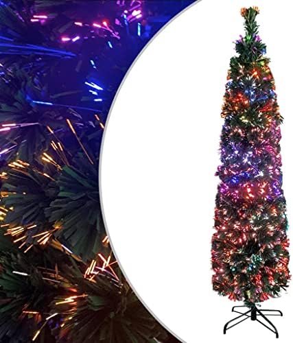Vidaxl umjetno tanko božićno drvce sa štandom 47.2 Vlakna optika
