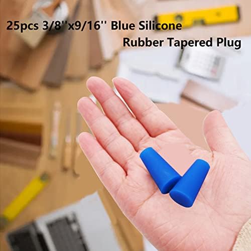 smseace 25kom 3/8 x9/16 plavi Silikonski gumeni čepovi za višekratnu upotrebu gumeni čep za farbanje,