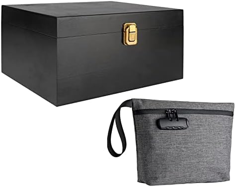Crna drvena kutija i torba sa kombinovanom bravom