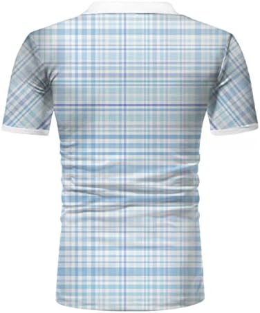 FVOWOH Polo majice za muškarce kratke rukave majice proljeće ljeto kratki rukav Zipper rever karirani