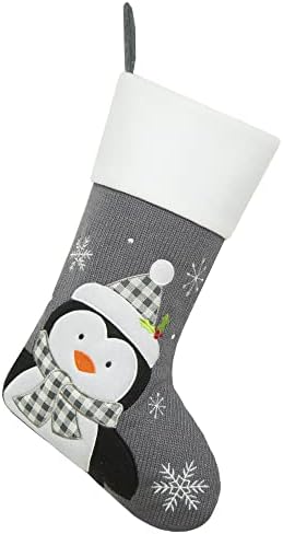 Jiulixiang personalizirali sive boje božićne čarape za obitelj sa vezama za vezenje slatke pletene