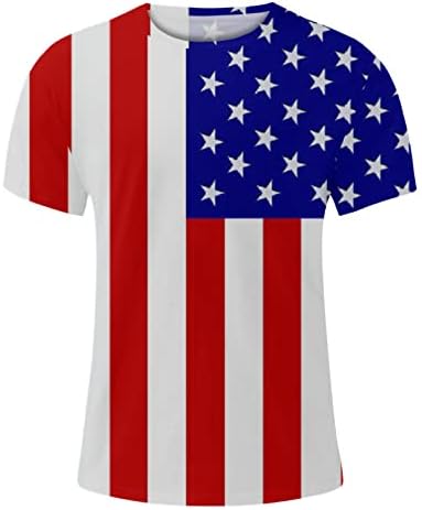 Košulje za muškarce za muškarce 2023 2023 Ljetna posada kratkih rukava Grafičke majice Četvrto juli Patriotske