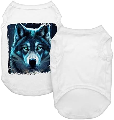 Neon Wolf cisterna za pse - Šareno majica za pse - Grafička umjetnička odjeća za pse - Bijela, S
