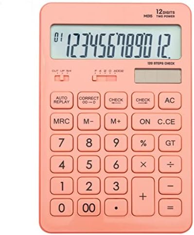 JFGJL kalkulator plastike-12 cifara 120 koraka Provjerite bateriju i solarni dvostruki ekran (boja: