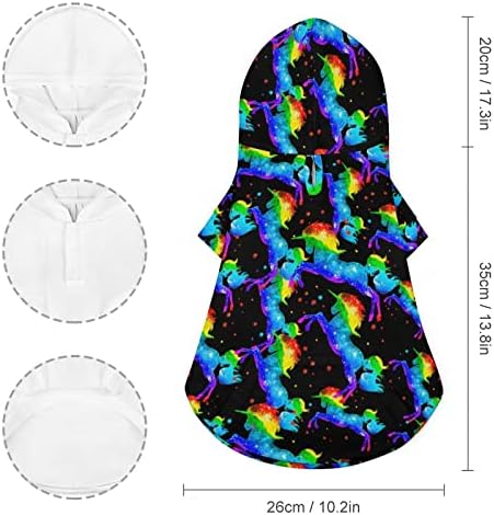 FunnyStar Rainbow Galaxy jednorog kapuljača za pse tkanina mačja dukseirShirt outfit sa šeširom mekim kućnim