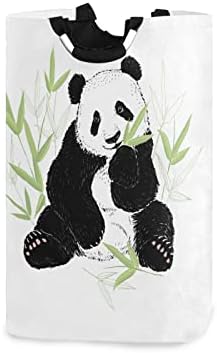 Kigai Slatka Panda Košarica za pranje rublja Sklopivo veliko rublje Kašika s ručicama s ručicama srušenim rasadnikom