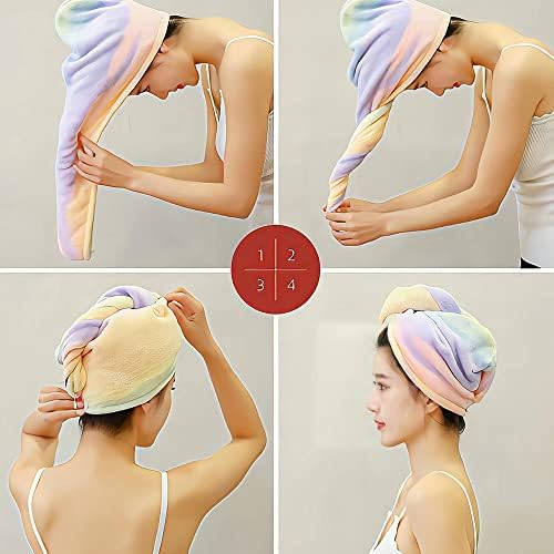 TopDanchuang Microfiber ručnici za glavu za glavu za glavu za žene Rainbow Brzi suvi super apsorbiraju turbanske