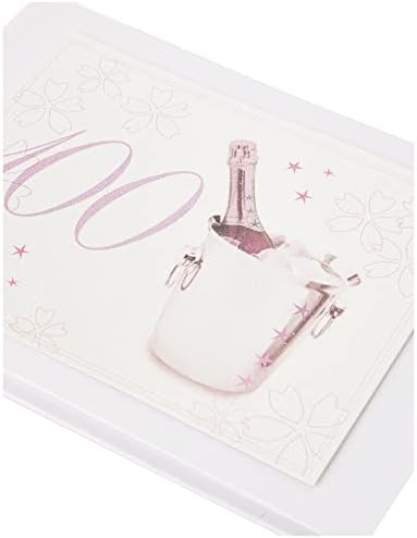Bijele pamučne kartice Starost 100 Pink Champagne dizajn TINY FOTO album, bijeli